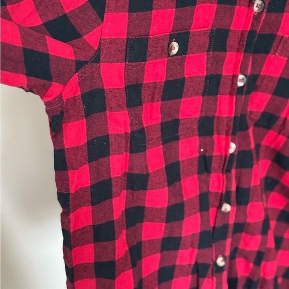 S.O. Red and Black Plaid Button-Up Shirt, Size L - Picture 3 of 7